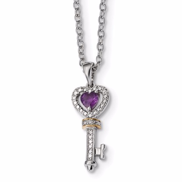 Key Necklace Amethyst And Diamond